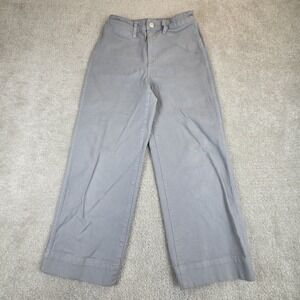 Madewell Womens Slim Emmett Wide Leg Crop Pants 26 Blue High Rise Stretch Denim